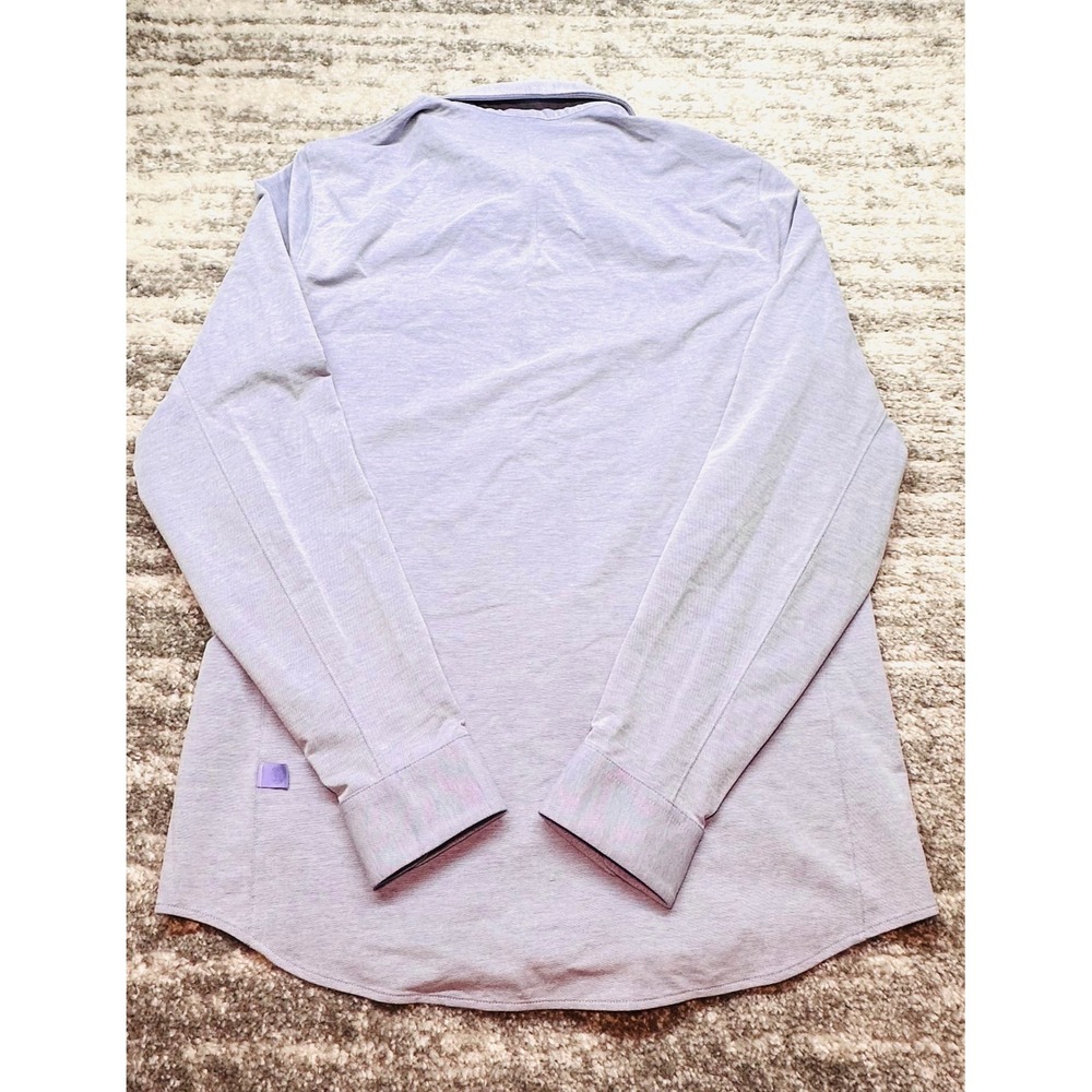 Lululemon Commission Long Sleeve Shirt Mens M Purple Button Down Pique - Picture 3 of 7